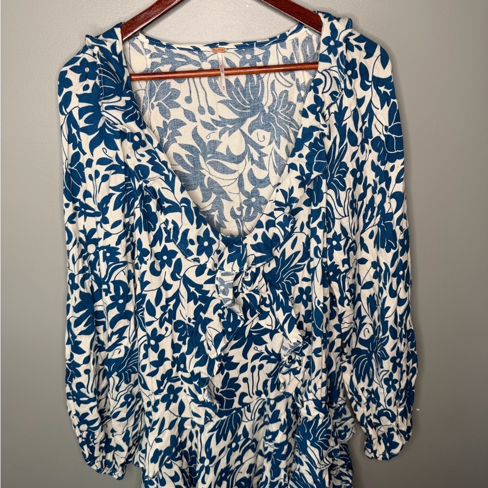 Free People Rebecca Floral Print Ruffle Dress - Picture 4 of 12